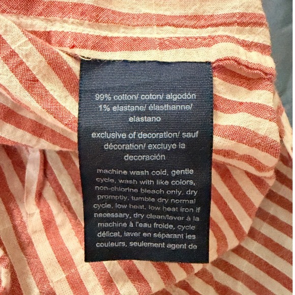 Tommy Hilfiger Women Sleeveless Striped Button Up Shirt Size Medium - Picture 6 of 6